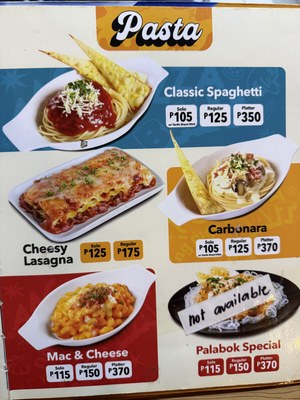 Menu items